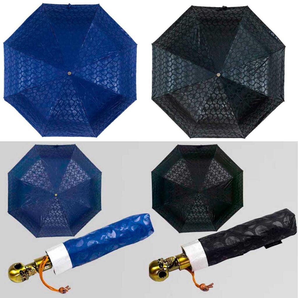 Зонт-ручка в форме-черепа полный автомат двухсторонний